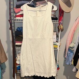 J. Crew Cream Sleeveless Scoop Neck Sundress